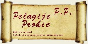 Pelagije Prokić vizit kartica